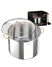 Ciwete 20 Quart Stainless Steel Stock Pot W/ Lid & Copper Handles Ob New. Price: $35.00.