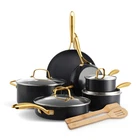 Greenpan 12 Piece Nonstick Swift Cookware Set, Ceramic Pfas Pots&pans,black/gold New. Price: $164.47.