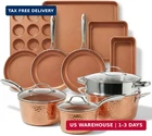 Gotham Steel Hammered 15 Pc Ceramic Cookware Set Nonstick, Induction Pots And Pa New. Price: $253.11.