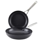 Kitchenaid Hard Anodized Nonstick Frying Pan Set 2 Pc Induction Matte Black New. Price: $56.25.