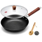 Wangyuanji 10.2-INCH Cast Iron Skillet Glass Lid Uncoated Frying Pan Flat New. Price: $65.96.