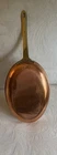 Vintage Tagus Chef Copper Oval Saut Pan Long Brass Handle Made Portugal Used. Price: $35.00.