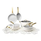 Thyme & Table 12-PIECE Ceramic Non-stick Signature Cookware Set White Gold New. Price: $105.88.