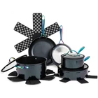 Thyme &table 12-PIECE Non-stick Cookware Set Signature Collection-black Rainbow New. Price: $119.00.