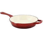 Crock Pot Artisan 10" Round Enameled Cast Iron Skillet In Scarlet Red New. Price: $68.18.