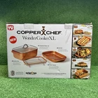 Copper Chef Wonder Cooker Brown 14 In Multi-use 12.5 Qt 3 Piece Set New Box. Price: $65.00.