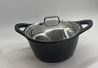 All Clad Dutch Oven Cast Aluminum 5.5 Quart Black Non-stick Stock Pot With Lid Used. Price: $22.99.