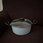 Circulon Total 2 Qt Non-stick Aluminum Saucepan W/ Glass Lid Blue/black Used. Price: $6.00.