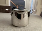 Emeril 3QT Sauce Pan Pot Double Pour Spout Copper Core Stainless Steel W/lid Used. Price: $65.00.