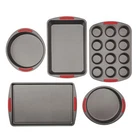 Goodcook 5-PIECE Mega Grip Nonstick Bakeware Set Cookie Sheet Pan, 2 Gray New. Price: $115.99.