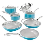 Gotham Steel 12PC Nonstick Ceramic Cookware Set Aqua Blue New. Price: $103.00.