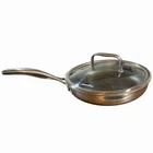 Pampered Chef 10-IN Nonstick Skillet Hex Pattern Stainless Steel & Lid Used. Price: $46.75.