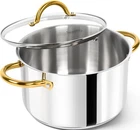Michelangelo Stainless Steel Pots - 6 Qt Induction With Lid, 18/10 New. Price: $61.25.
