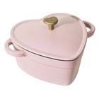 Beautiful 2QT Cast Iron Heart Dutch Oven, Pink Champagne By Drew Barrymore New. Price: $37.89.