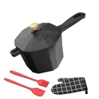 Cast Iron Sauce Pan With Lid, Small Basting Pot Silicone BLACK-1 New. Price: $23.50.