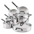 Kitchenaid 10 Piece 5 Ply Clad Stainless Steel Cookware Pots Pans Set New. Price: $774.99.