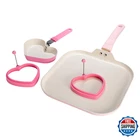 Paris Hilton Breakfast Ceramic Nonstick Cookware Set Includes Square Griddle New. Price: $38.61.