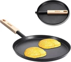 8" Frying Pan Skillet Flat Griddle Lightweight With Wooden Handle Camping New. Price: $20.99.