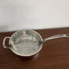 Belgique 3 Qt Stainless Steel 10 Saute Pan Skillet Fry Double Handle W/ Lid Used. Price: $23.99.