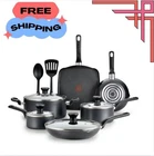 T-fal Easy Care 12-PIECE Non-stick Cookware Set Grey New. Price: $150.99.