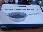 New Box Servappetit 3 Quart Qt Hex Lined Saute Pan With Lid 11 Diameter. Price: $53.06.
