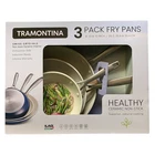Tramontina 3-PACK Fry Pans, 8" 10" And 12", Cold-forged With Ceramic Interior New. Price: $38.39.