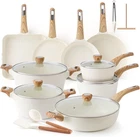 Sensarte Non-stick Cookware Set Pots & Pans Ceramic White With Lids (pack Of 26) New. Price: $129.00.