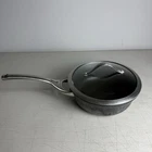 Calphalon Non-stick Saute Pan Black/silver With Lid Model 8782-2.5QT Used. Price: $29.99.