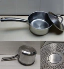 T-fal Tfal Stainless Steel Induction 2.2 Qt Sauce Pan Milk Gravy Pot & Lid Used. Price: $44.99.