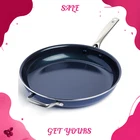 New Ceramic Nonstick 14" Frying Pan Skillet Pfas-free Jumbo Cooker Blue. Price: $52.49.