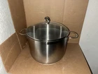Chantal Stainless Steel Induction 8QT Stock Pot With Glass Lid SL33-240 Used. Price: $149.99.