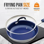 Nutrichef NCFRLD8 8" Fry Pan With Lid - White/blue (open Box). Price: $31.95.