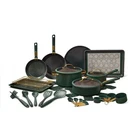 Thyme & Table 32-PIECE Aluminum Cookware Set Ceramic Non-stick Green (TT2092R) New. Price: $120.00.