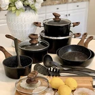 15 Piece Hammered Cookware Set Nonstick Granite Coated Pots And Pans Black New. Price: $97.99.