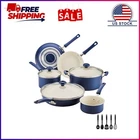 Farberware Easy Clean 14 Pcs Ceramic Nonstick Cookware Set With Cooking Tools New. Price: $66.99.