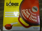 Lodge Color EC6D43 6-QT. Enameled Cast Iron Dutch Oven Red Nib New. Price: $64.99.