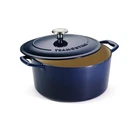 Tramontina Bestow Enameled Cast Iron Dutch Oven Pot Lid Round 5.5-QUART Blue New. Price: $124.12.