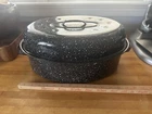 Granite Ware Enamel 15" Black Speckle 10LB Capacity Roaster Rotisserie Pan W/lid Unspecified. Price: $12.00.