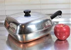 Revere Ware Usa Large Square Copper Bottom Pot Fry Pan Skillet Bacon Clean Used. Price: $199.99.