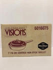 New Visions Ware By Corning 7" Skillet Non-stick Coated Cranberry Glass. Price: $28.92.