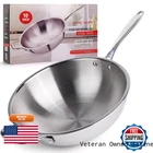 Avacraft Tri-ply Stainless Steel Wok Stir-fry Pan Helper Handle Flat Bottom New. Price: $99.92.