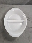 Vintage Glasbake Divided Oval Baking Dish Blue Floral Pattern J-239 Used. Price: $19.98.