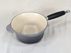 Vintage Creuset Enameled Cast Iron Saucepan 18CM Gray Cream Handle France ... Used. Price: $46.71.