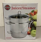 Norpro Stainless Steel Steamer/juicer, 11QTS/10.4L, 4QTS/3.8L, 8.5QTS/8L New. Price: $179.95.
