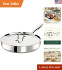12 Inch Tri-ply Stainless Steel Frying Pan, With Lid, Pfoa/ptfe Fr... New. Price: $64.51.