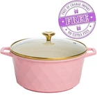 Paris Hilton 4.6 Quart Ceramic Nonstick Dutch Oven Pot Pink Heart Knob Safe New. Price: $28.99.