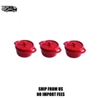 Staub STONEWARE3-PC, Mini Round Dutch Oven Set, Cherry. Price: $97.98.