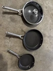 Ninja Foodie Neverstick Pans Set Of 3 With 1 Lid Used. Price: $75.00.