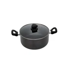 Imusa IMU-91635 Nonstick Stock Pot With Glass Lid 4.8 Quarts, Black New. Price: $35.99.