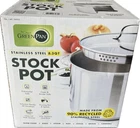 Greenpan Stainless Steel 8.3 Quarter Stock Pot Item 1741973 Glass Lid New. Price: $69.00.